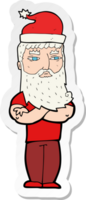 sticker of a cartoon santa claus png