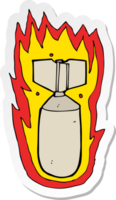 sticker of a cartoon flaming bomb png