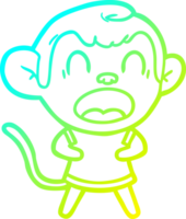 frio gradiente linha desenhando do uma gritando desenho animado macaco png