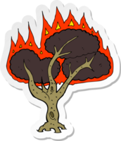 sticker of a cartoon burning tree png