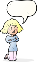 cartoon annoyed woman with speech bubble png