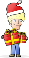 cartoon man getting ready for christmas png