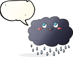 getrokken toespraak bubbel tekenfilm regenwolk png