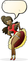 bailarina de flamenco de dibujos animados con burbujas de discurso png