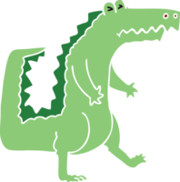 Hand gezeichnet schrullig Karikatur Krokodil png