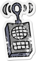 hand drawn distressed sticker cartoon doodle of a walkie talkie png