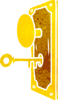 hand drawn retro cartoon doodle of a door handle png