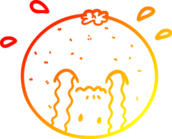 caloroso gradiente linha desenhando do uma desenho animado laranja png