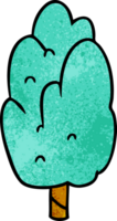 mano disegnato strutturato cartone animato scarabocchio singolo verde albero png