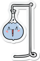 sticker of a happy cartoon science experiment png