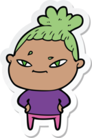 pegatina de una mujer de dibujos animados png