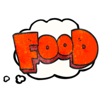 drawn thought bubble textured cartoon word food png