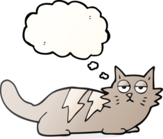 hand drawn thought bubble cartoon cat png