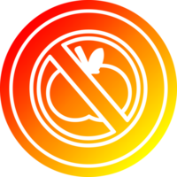 no healthy food circular icon with warm gradient finish png