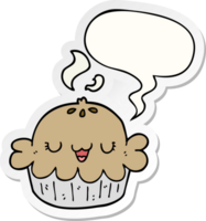 cute cartoon pie with speech bubble sticker png