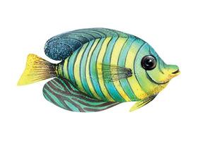 acuarela ilustración de un tropical marina pescado aislado. brillante, coral, acuario, azul. para diseño, decoración, póster. postales huellas dactilares ilustraciones vector