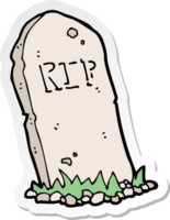 sticker of a cartoon spooky grave png