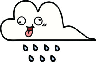 carino cartone animato di un' pioggia nube png