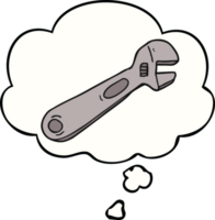 cartoon spanner with thought bubble png