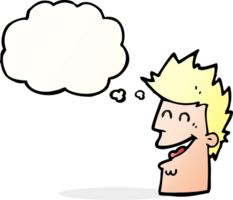 cartoon happy man with thought bubble png