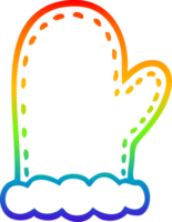 rainbow gradient line drawing of a cartoon oven mitts png