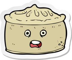 sticker of a cartoon pie with face png