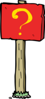 cartoon question mark sign post png