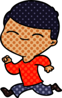 cartoon smiling boy running png