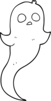 hand drawn black and white cartoon halloween ghost png