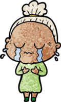 cartoon crying old lady png