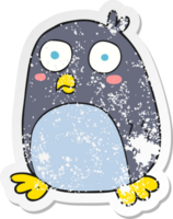 adesivo angosciato retrò di un pinguino cartone animato png