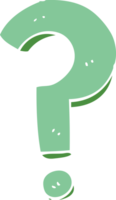 flat color style cartoon question mark png