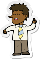 sticker of a cartoon man with good idea png