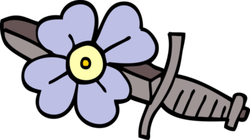 symbole de poignard de tatouage doodle dessin animé png