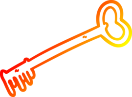warm gradient line drawing of a cartoon fancy old key png