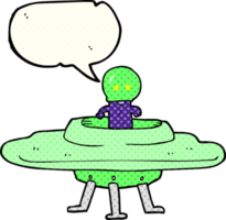 hand drawn comic book speech bubble cartoon flying saucer png