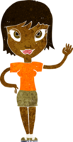 mulher de desenho animado acenando png