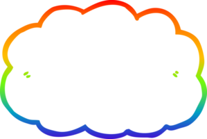 rainbow gradient line drawing of a cartoon cloud png