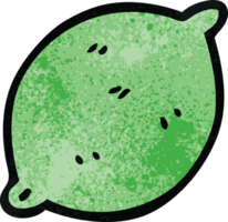 tecknad doodle lime frukt png