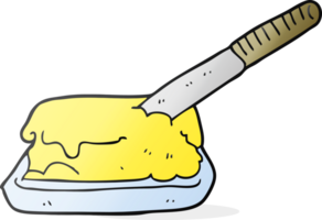 mão desenhado desenho animado manteiga png