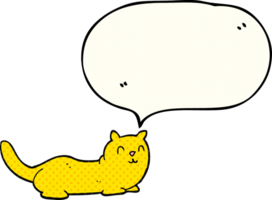mano disegnato comico libro discorso bolla cartone animato gatto png