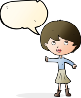 cartoon woman asking question with speech bubble png