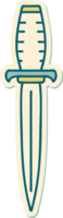 sticker of tattoo in traditional style of a dagger png