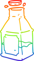 rainbow gradient line drawing of a cartoon drink in decanter png