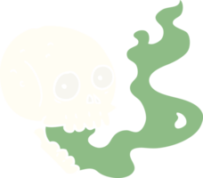 flat color style cartoon haunted skull png