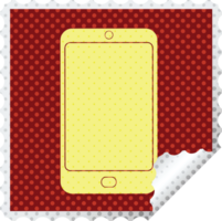 cell phone graphic square peeling sticker png