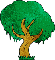 mano disegnato strutturato cartone animato scarabocchio di un' verde albero png