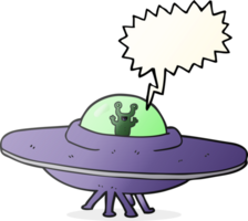 hand drawn speech bubble cartoon alien spaceship png