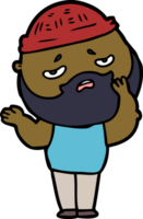 cartoon worried man with beard png