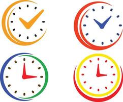 colorful clock icon , colorful clock icon illustration vector